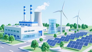 新能源发电场景的3D建模与渲染 技术开发的可视化蓝图